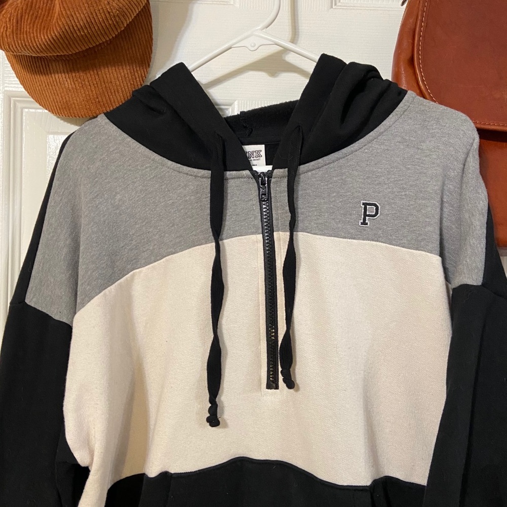 Cropped Color Block PINK Hoodie